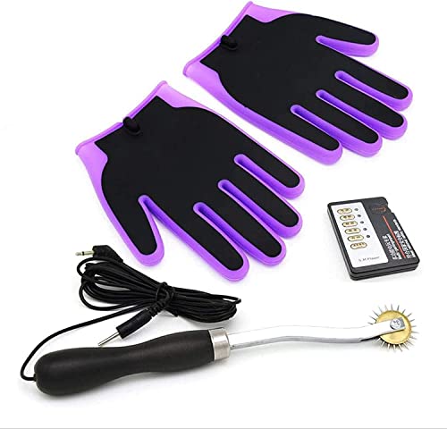 Elektrosex/E-Stim Set mit Metallrad und Handschuh, SM Elektro Stimulator Gerät Stromschlag Massager, Reizstrom Erotik Sexspielzeug für Männer Frauen und Paar Elektrosex/E-Stim Set mit Metallrad und Handschuh, SM Elektro Stimulator Gerät Stromschlag Massager, Reizstrom Erotik Sexspielzeug für Männer Frauen und Paar von Hrekssi