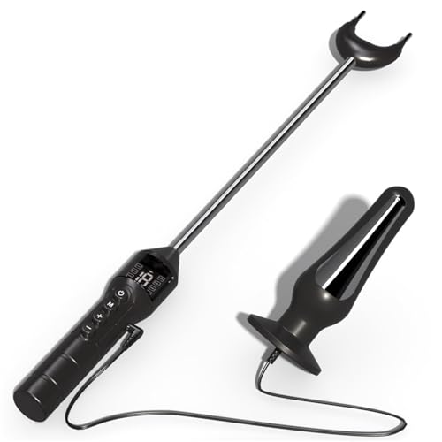 Extrem Elektro Shock Peitsche mit Butt Plug Zubehör(s/m/l) SM Spanking Flirtende Flogger Elektrische Stimulator Peitsche Analdildo Analplugs BDSM Bondage Set Paddel Sexspielzeug für Frauen Paare(M) von Hrekssi