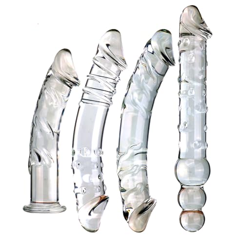 Hrekssi Deluxe Glasdildo 4 Größen Realistischer Dildo Glas Analdildo Doppeldilos, Glatt Butt Plug Anal Dildo Dilatator G-Punkt Masturbation Stimulator SM Sexspielzeug Für Frauen Für Männer,D Hrekssi Deluxe Glasdildo 4 Größen Realistischer Dildo Glas Analdildo Doppeldilos, Glatt Butt Plug Anal Dildo Dilatator G-Punkt Masturbation Stimulator SM Sexspielzeug Für Frauen Für Männer,D von Hrekssi