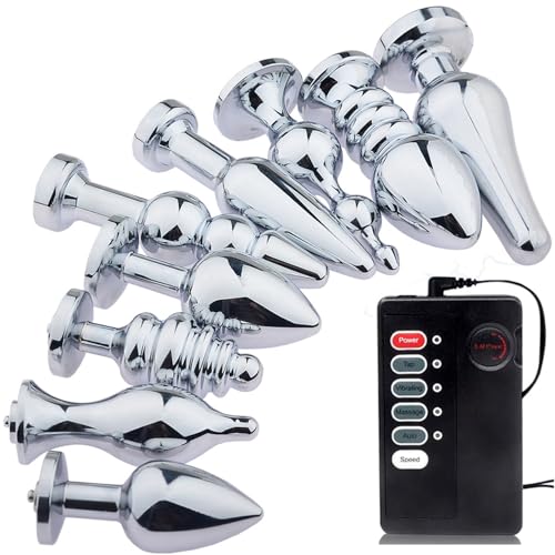 Hrekssi Edelstahl Elektro Shock Analplug 9 Größen Sex Toy Elektrostiimulation Vaginal Dildo Plug Elektrosex Butt Plug Analkugeln Kit, Elektroschocker Extrem SM Sexspielzeug Für Frauen Männer Paare,G Hrekssi Edelstahl Elektro Shock Analplug 9 Größen Sex Toy Elektrostiimulation Vaginal Dildo Plug Elektrosex Butt Plug Analkugeln Kit, Elektroschocker Extrem SM Sexspielzeug Für Frauen Männer Paare,G von Hrekssi