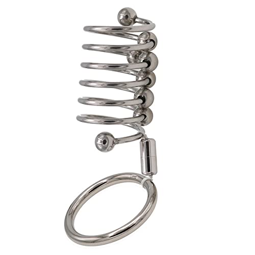 Hrekssi Edelstahl Spiral Penisring Cockringe Penis Sleeve Extender mit 8-Perlen Metallkugel G Punkt Stimulator Männlichen Verzögerung Vorhaut Eichel Ring SM Bondage Sexspielzeug für Männer Hrekssi Edelstahl Spiral Penisring Cockringe Penis Sleeve Extender mit 8-Perlen Metallkugel G Punkt Stimulator Männlichen Verzögerung Vorhaut Eichel Ring SM Bondage Sexspielzeug für Männer von Hrekssi