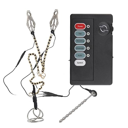 Hrekssi Elektro Shock Edelstahl Penisring Nippelklemmen Set Elektrische Harnröhren Dilatator Sex Toys Cockringe Penis Ring SM E-stim Extrem Folter/Fetisch/BDSM/Sklave Sexspielzeug Für Mann,B Hrekssi Elektro Shock Edelstahl Penisring Nippelklemmen Set Elektrische Harnröhren Dilatator Sex Toys Cockringe Penis Ring SM E-stim Extrem Folter/Fetisch/BDSM/Sklave Sexspielzeug Für Mann,B von Hrekssi