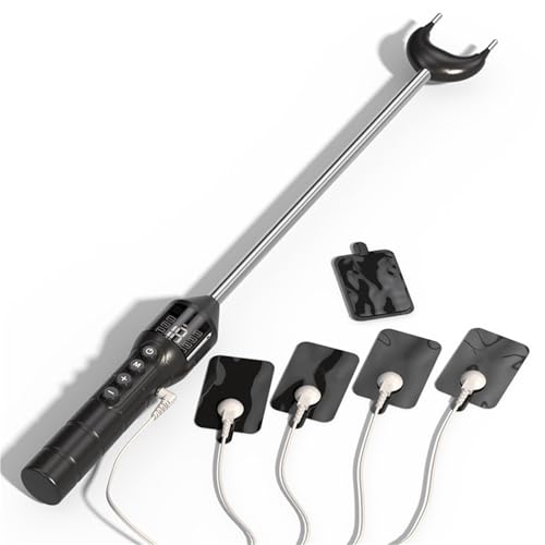 Hrekssi Elektropeitsche SM Spanking Flirtende Sex Spielzeug Leder Peitsche Elektro Shock Flogger Foltergerät Elektrostimulation BDSM Paddel Fetisch Sexspielzeug für Paar(B) von Hrekssi
