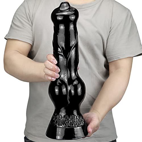 Hrekssi Übergroßen Analplugs Realistischer Wolf Hund Dog Penis Dildos Silikon Tierisches XL Animal Dildo Analplug Butt Plug Tier Dildo G-Spot Prostata Massage Sex Spielzeug für Männer Frauen,Black von Hrekssi