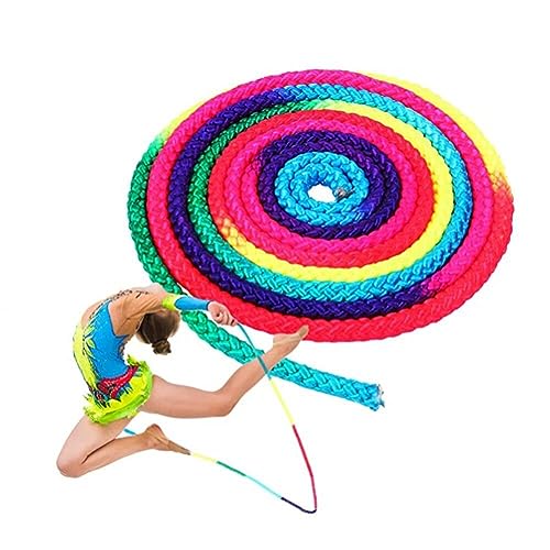Hrippy Gymnastik Kunst Seil Regenbogen Farbe Rhythmische Gymnastik Seil Sport Training Seil Springen Seil Fitness Wettbewerb Seil von Hrippy