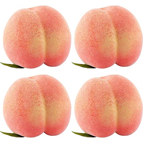 Hrippy Künstliches Pfirsichmodell, 4pcs -Simulation Pfirsich Frucht Lebensechter Pfirsich Gefälschter Pfirsichverschmutz von Hrippy