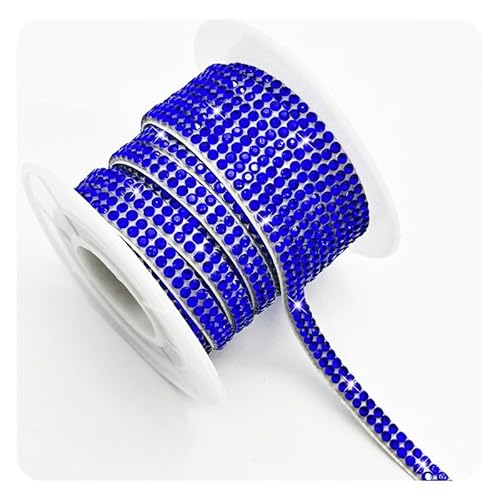 Hrlace 1 Rollen Selbstklebende Strassband Kristall Strass Bling Glitzersteine Selbstklebend DIY Diamant Band Deko Aufkleber mit 2mm Strass für Kunst Handwerk, Auto Handy Dekoration Dunkelblau von Hrlace
