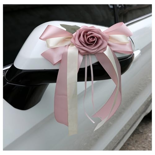 Hrlace Autoschleifen Hochzeit Autoschmuck Simulation Blume Hochzeitsauto Deko Auto Schleifen Rückspiegel Türgriff Dekoration Hochzeitsdeko Auto Künstliche Blume Autoschmuck #1 20 Stück von Hrlace