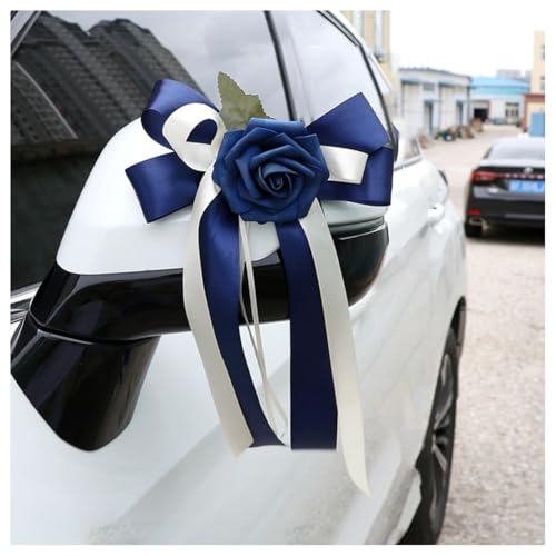 Hrlace Autoschleifen Hochzeit Autoschmuck Simulation Blume Hochzeitsauto Deko Auto Schleifen Rückspiegel Türgriff Dekoration Hochzeitsdeko Auto Künstliche Blume Autoschmuck #5 2 Stück von Hrlace