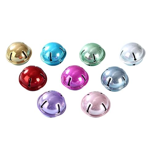 Hrlace Glöckchen Bunte Weihnachtsbaumschmuck Set Basteln Glocken Stern-Metallglocken Große Glocken Charms Craft zum Basteln, Weihnachten, Festival, Heimdekoration (Mehrfarbig) 3cm 30 Stück von Hrlace