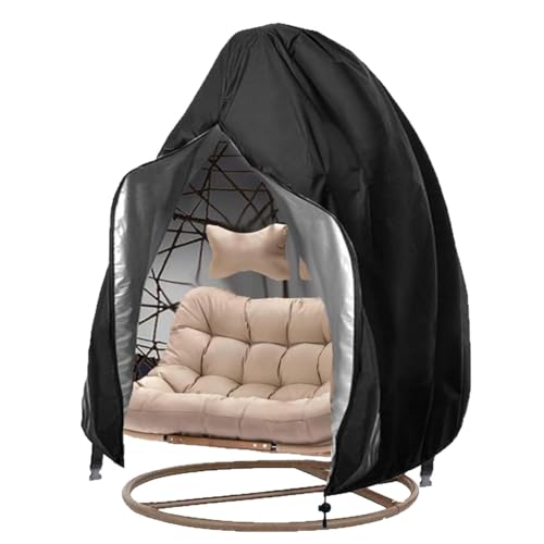 Hrlace Hängesessel Abdeckung Abdeckplane Outdoor Swing Egg Chair Cover 210D Oxford Wasserdicht Schutzhülle mit Reißverschluss und Kordelzug hängesessel Abdeckhauben UV-Anti Winddicht 200x230cm von Hrlace