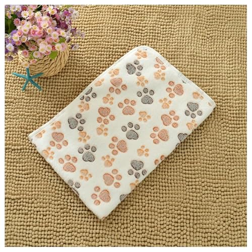 Hrlace Haustierdecke Hunde- und Katzendecke Fuzzy Soft Pet Mat Weiche Flauschige Fleece-Welpendecke Cute Paw Pattern Meerschweinchen für kleine, mittelgroße Haustiere, 1 Stück Beige S Hrlace Haustierdecke Hunde- und Katzendecke Fuzzy Soft Pet Mat Weiche Flauschige Fleece-Welpendecke Cute Paw Pattern Meerschweinchen für kleine, mittelgroße Haustiere, 1 Stück Beige S von Hrlace