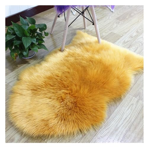 Hrlace Lammfell Schaffell Teppich Kunstfell Lammfellimitat Teppich Longhair Weiche Flauschig Stuhlauflage Nachahmung Wolle Bettvorleger Sofa Matte für Stuhl Sofa Schlafzimmer Gelb 60x90cm Hrlace Lammfell Schaffell Teppich Kunstfell Lammfellimitat Teppich Longhair Weiche Flauschig Stuhlauflage Nachahmung Wolle Bettvorleger Sofa Matte für Stuhl Sofa Schlafzimmer Gelb 60x90cm von Hrlace