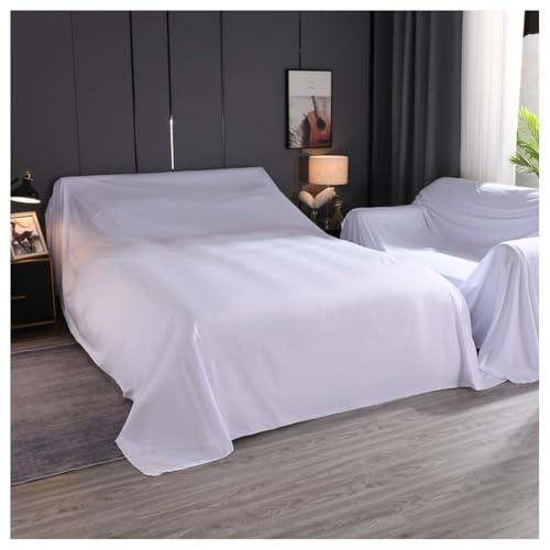 Hrlace Staubschutztuch für Möbel Staubtuch Sofabezug Polyestergewebe Möbel Staubtuch Abdeckung Staubdichte Große Möbelabdeckung für Möbel Sofa Bett Aufbewahrungsabdeckun weiß 2.4x3m von Hrlace