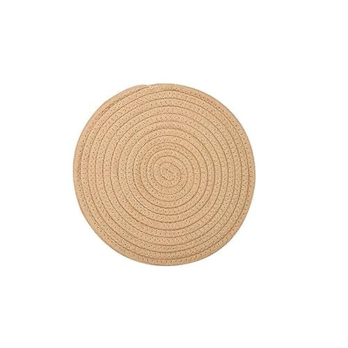 Hrlace Topfuntersetzer aus Baumwollfaden rutschfest Stilvolle Untersetzer Stofftöpfe Topfuntersetzer Hitzebeständig Runde geflochtene Platzsets zum Kochen und Backen, 1 Stück Khaki 30cm von Hrlace