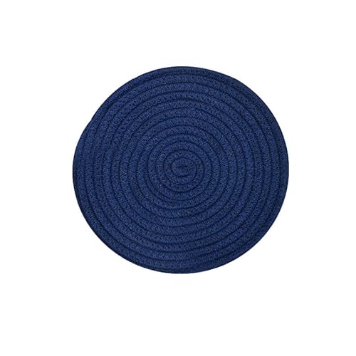 Hrlace Topfuntersetzer aus Baumwollfaden rutschfest Stilvolle Untersetzer Stofftöpfe Topfuntersetzer Hitzebeständig Runde geflochtene Platzsets zum Kochen und Backen, 1 Stück Marineblau 18cm von Hrlace