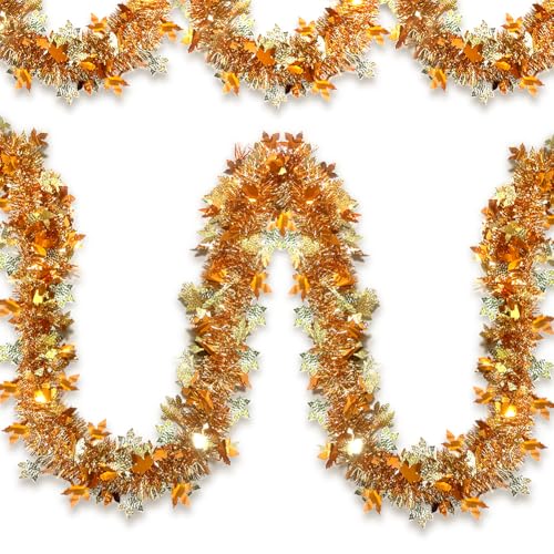 Thanksgiving-Lametta-Girlande, 90 cm, glänzend, metallisch, glitzernd, Lametta, hängende Dekorationen für Thanksgiving, Party, Urlaub, Zubehör, Champagner-Gold Thanksgiving-Lametta-Girlande, 90 cm, glänzend, metallisch, glitzernd, Lametta, hängende Dekorationen für Thanksgiving, Party, Urlaub, Zubehör, Champagner-Gold von Hrnsnails