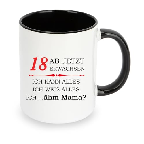 Geschenke Zum 18 Geburtstag Mädchen Junge Tasse 18 Geburtstag Geschenk Für Tochter Sohn Schwester Bruder Beste Freundin Freund Geburtstagsgeschenk Für Jungen Mädchen Lustige Geschenk (Schwarz) von Hroanc
