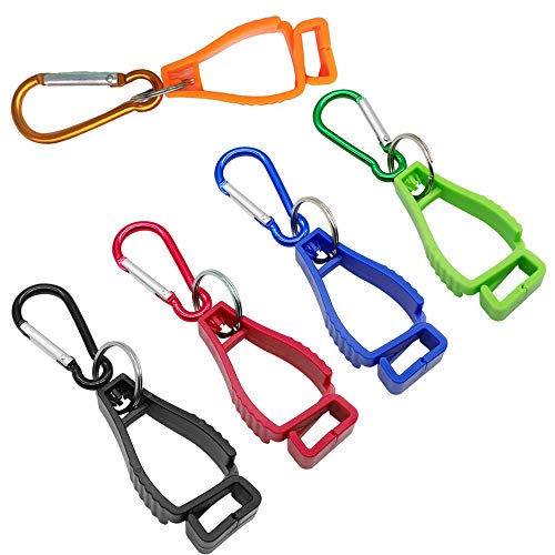 YunBey 5 Stück Handschuh Clip Handschuhhalter mit Karabiner Handschuh Grabber Halter Aufhänger für Handtücher Handschuh Halterung für Handschuhhalter Feuerwehr, 5 Farbe von YunBey