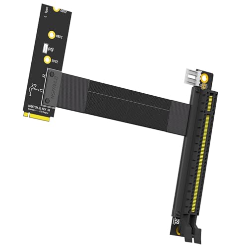 Hrtyvhin 90 Abgleed Turn NGFFS Schlüssel M PCIe 16x Grafikkartenadapter NVME PCIe PCIexpress 16x Verlängerungskabel von Hrtyvhin