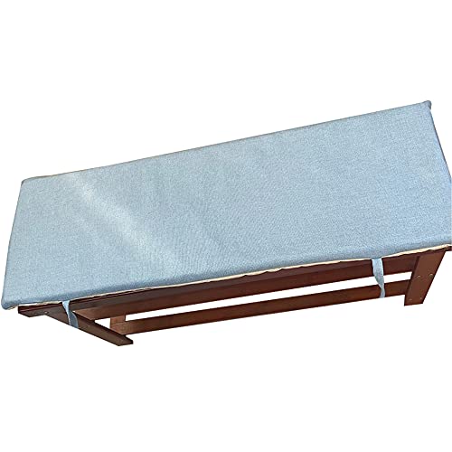 Hruile 4 cm dicke weiche Gartenbank-Kissen Stuhlauflage 2 3 Sitzer rutschfeste Bankkissen waschbar Kissen Sitzkissen Matte für Terrassenmöbel Küche oder Essbank 200 x 30 cm, hellblau von Hruile