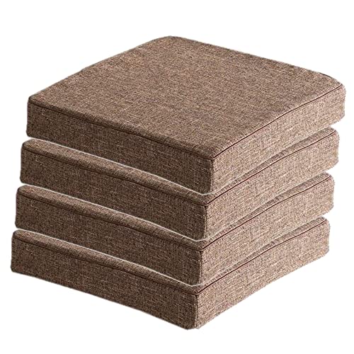 Hruile 4er-Set Stuhlkissen, 5 cm dick, rutschfest, mit abnehmbarem Bezug, bequeme Stuhlkissen, Matte für Küche, Garten, Terrasse, 45 x 45 x 5 cm, Braun Hruile 4er-Set Stuhlkissen, 5 cm dick, rutschfest, mit abnehmbarem Bezug, bequeme Stuhlkissen, Matte für Küche, Garten, Terrasse, 45 x 45 x 5 cm, Braun von Hruile