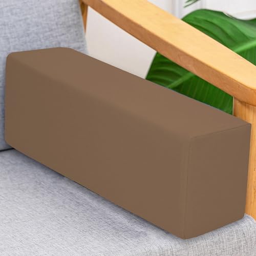 Hruile Armlehnenkissen, verdicktes Sofa-Armstützkissen, Kopfteilkissen, rechteckige Matratzenlückenauflage mit Reißverschluss, rechteckiges Nackenstützkissen (100 x 5 x 5 cm, Kaffee) von Hruile