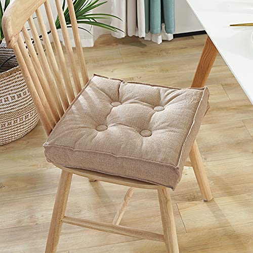 Hruile Dicke Sitzpolster, Stuhlkissen, Sofa-Pads mit abnehmbarem Reißverschluss, Sitzerhöhung für Wohnzimmer, Küche, Büro, Garten, Terrasse, Café, 50 x 50 x 10 cm, Khaki von Hruile