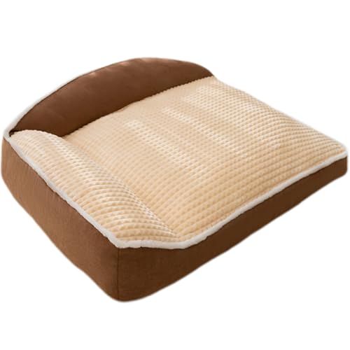 Hruile Großes orthopädisches Hundesofa, beruhigendes Anti-Angst-Haustierbett, Kissen mit Nackenrolle, bequeme, warme, flauschige Matratze mit rutschfester Unterseite und waschbarem Bezug (80 x 60 x 23 von Hruile
