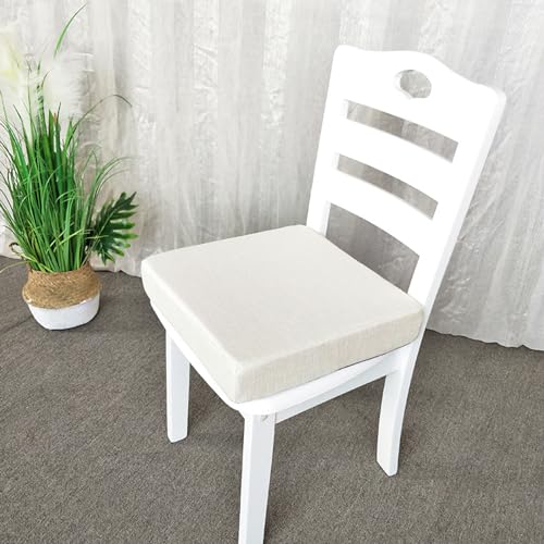 Hruile Sessel-Sitzkissen, quadratische Stuhl-Sitzkissen, dickes Sofa-Sitzkissen mit Reißverschluss, rutschfestes Kissen mit abnehmbarem Bezug für Küche, Büro, Auto (40 x 40 x 8 cm, Beige) von Hruile