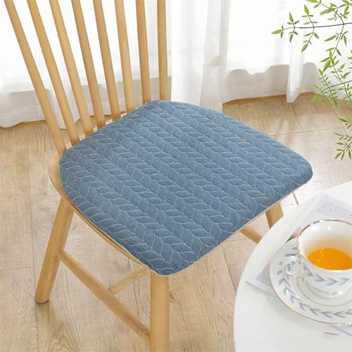 Hruile U-förmiges Stuhlkissen, reine Baumwolle, weiches bequemes Stuhlkissen mit rutschfestem Design und abnehmbarem Bezug für Esszimmerstühle, Büro, Heimdekoration, Küche (Dunkelblau) von Hruile