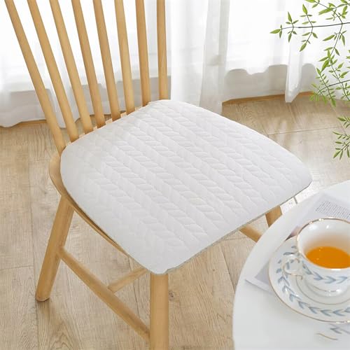 Hruile U-förmiges Stuhlkissen, reine Baumwolle, weiches bequemes Stuhlkissen mit rutschfestem Design & abnehmbarem Bezug für Esszimmerstühle, Büro, Heimdekoration, Küche (weiß) von Hruile