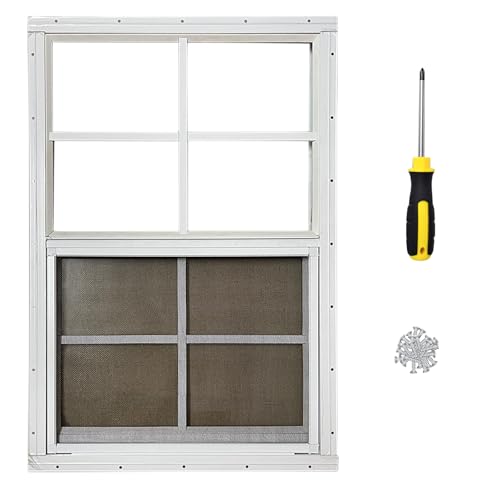 Hryan 30,5 x 45,7 cm Schuppenfenster für Hühnerstall, Spielhaus und Wohnmobil, weiße Schuppenfenster für Außenhäuser, Wohnmobil, Garage und Gewächshaus Hryan 30,5 x 45,7 cm Schuppenfenster für Hühnerstall, Spielhaus und Wohnmobil, weiße Schuppenfenster für Außenhäuser, Wohnmobil, Garage und Gewächshaus von Hryan