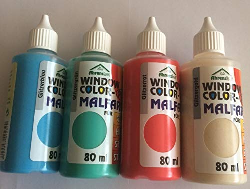 Hs24store Window Color 80ml Glitzerfarben 4er Set von Hs24store