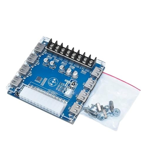 1 stück 24 Pins Desktop-Computergehäuse ATX Netzteil Breakout-Adaptermodul 8 USB-Anschlüsse an Bord Lastausgang 3,3 V/5 V/12 V(With Case) von HsePank