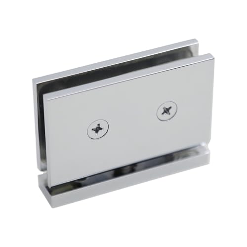 HsePank 1 Stück 360-Grad-Glasklemmhalter aus Messing, konzipiert for 8 bis 12 mm dicke Duschtüren(Chrome) von HsePank
