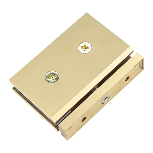 HsePank 1 Stück 360-Grad-Glasklemmhalter aus Messing, konzipiert for 8 bis 12 mm dicke Duschtüren(Gold) von HsePank