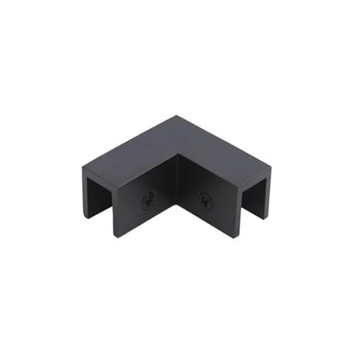 HsePank 1PC 90 Grad Winkel Klemme Platz Glas Messing Halter Unterstützung Schlanken, Modernen Design Kompakte Größe(Black) von HsePank