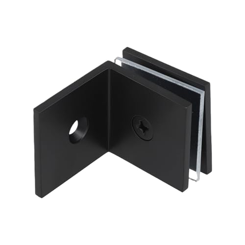 HsePank 1PC Glaswandhalterung 90 Winkelklemme Einfache Installation Dicke Badezimmerdekor for Duschkabinen Schwarz(Black) von HsePank