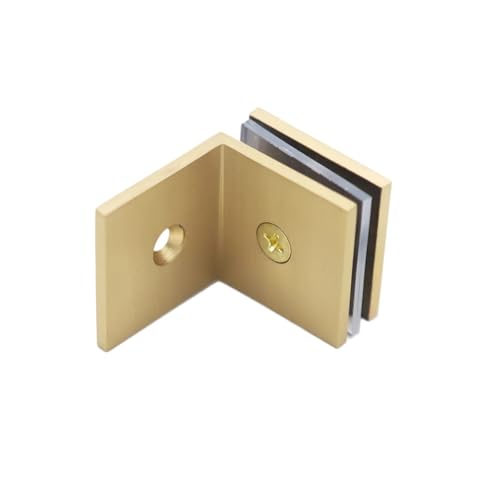 HsePank 1PC Glaswandhalterung 90 Winkelklemme Einfache Installation Dicke Badezimmerdekor for Duschkabinen Schwarz(Gold) von HsePank