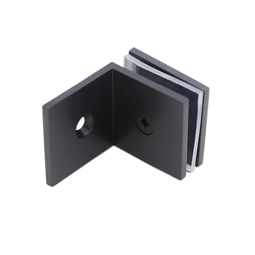 HsePank 1pc Glas Klemm Halter 90 Grad Clip for Duschen Wand Montage Einfache Installation(Black) von HsePank