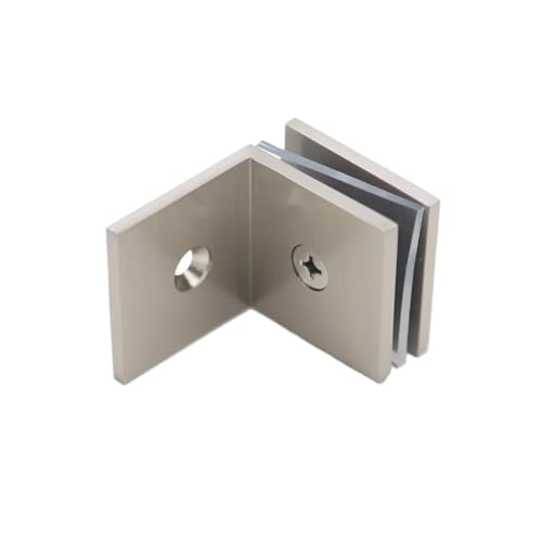 HsePank 1pc Glas Klemm Halter 90 Grad Clip for Duschen Wand Montage Einfache Installation(Brushed) von HsePank