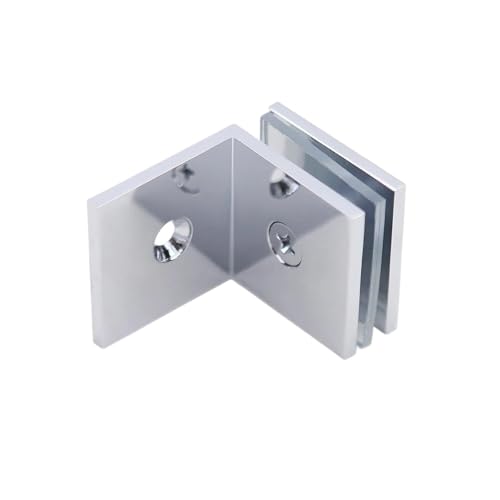 HsePank 1pc Glas Klemm Halter 90 Grad Clip for Duschen Wand Montage Einfache Installation(Chrome) von HsePank