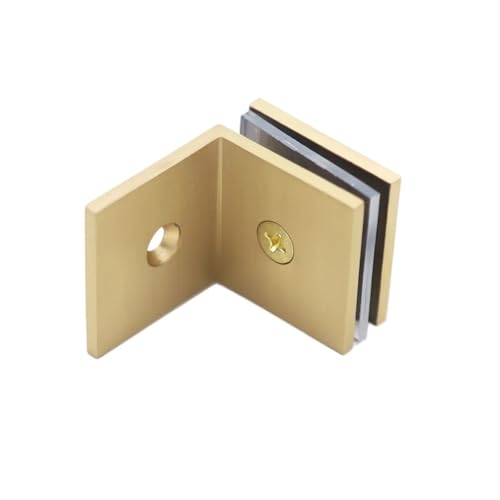 HsePank 1pc Glas Klemm Halter 90 Grad Clip for Duschen Wand Montage Einfache Installation(Gold) von HsePank