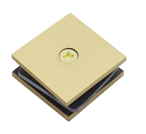 HsePank 1pc Glas Panel Befestigung Messing Klemme for Dusche Türen 8-12 Mm Kompatibilität Quadratische Design Schwarz(Gold) von HsePank