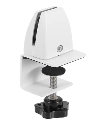 HsePank 4 Stück Glasclip-Klemme, Schreibtisch-Organizer aus Aluminiumlegierung, verstellbarer Winkel, passend for verschiedene Formen, Niesschutz von HsePank