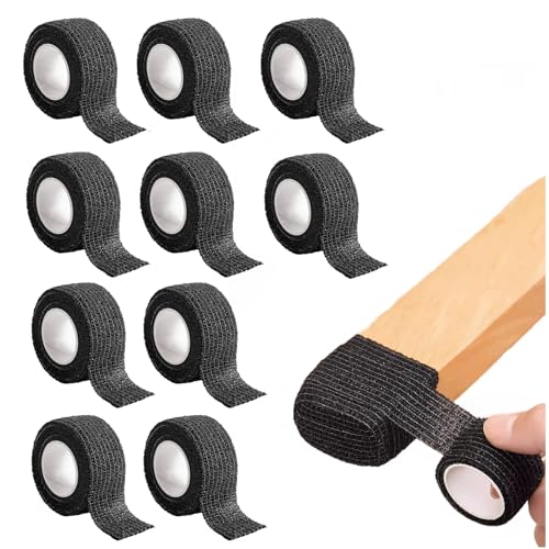 10 Rollen Stuhlbeinschoner, Filzgleiter Selbstklebend, Möbelgleiter Stuhlbein Bodenschoner für Stühle von Geräusche und Kratzer Beseitigen, Klebefilz Schwarz für Stühle, Bodenschutz(450cm x 2.5cm) von HsentimenH