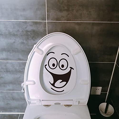 WC Deckel Aufkleber 2Pcs Sticker mit Smiley Gesicht Pvc Wasserdicht Deckel Aufkleber WC Aufkleber Witziger Lustiger DIY Badezimmer Wandtattoo Sticker Toilette Aufkleber Tür für Wandaufkleber von HsentimenH