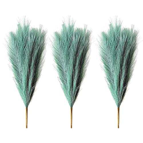 3 Stück 44 cm Faux Pampasgras Künstliche Boho Home Decor Gefälschte Phragmites Communis Blumen für Vasen Blumenstrauß Blume Phragmites Hochzeit Urlaub Party Dekor Grün von HshDUti