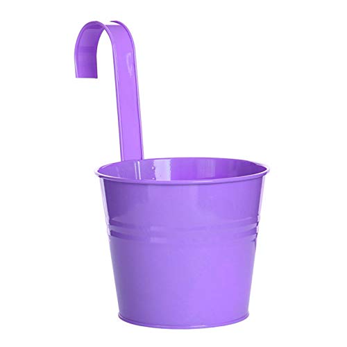 Blumentöpfe, Garten-Töpfe, Hängeeimer zum Aufhängen, Übertopf, Metall, Blumentöpfe, Heimdekoration mit Haken für Balkon, Zaun, Violett L Blumentöpfe, Garten-Töpfe, Hängeeimer zum Aufhängen, Übertopf, Metall, Blumentöpfe, Heimdekoration mit Haken für Balkon, Zaun, Violett L von HshDUti